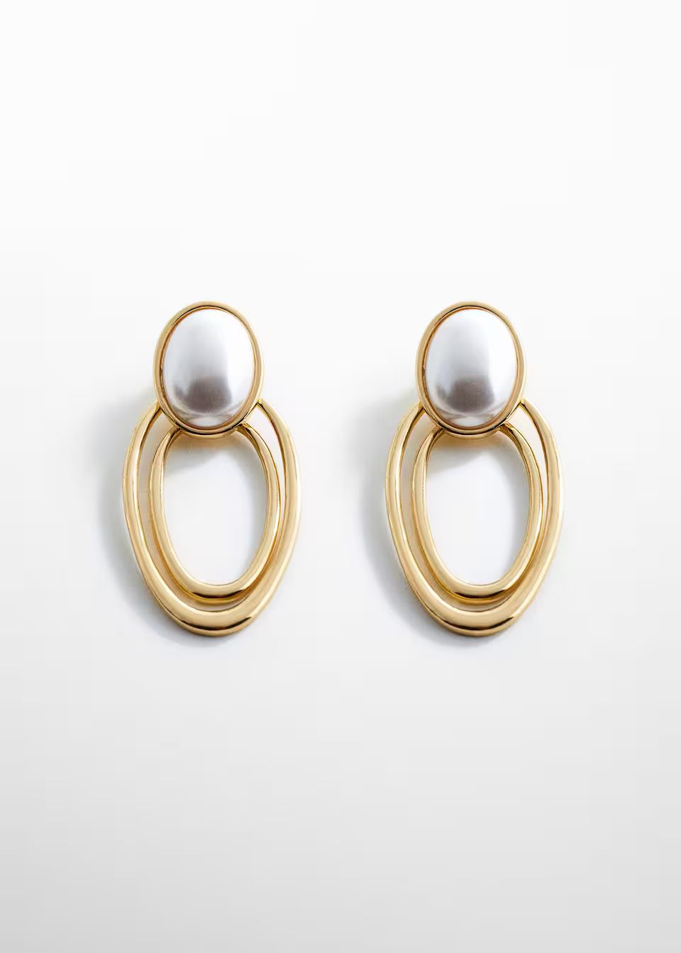 Mother-of-pearl oval earrings -  Women | Mango USA | MANGO (US)