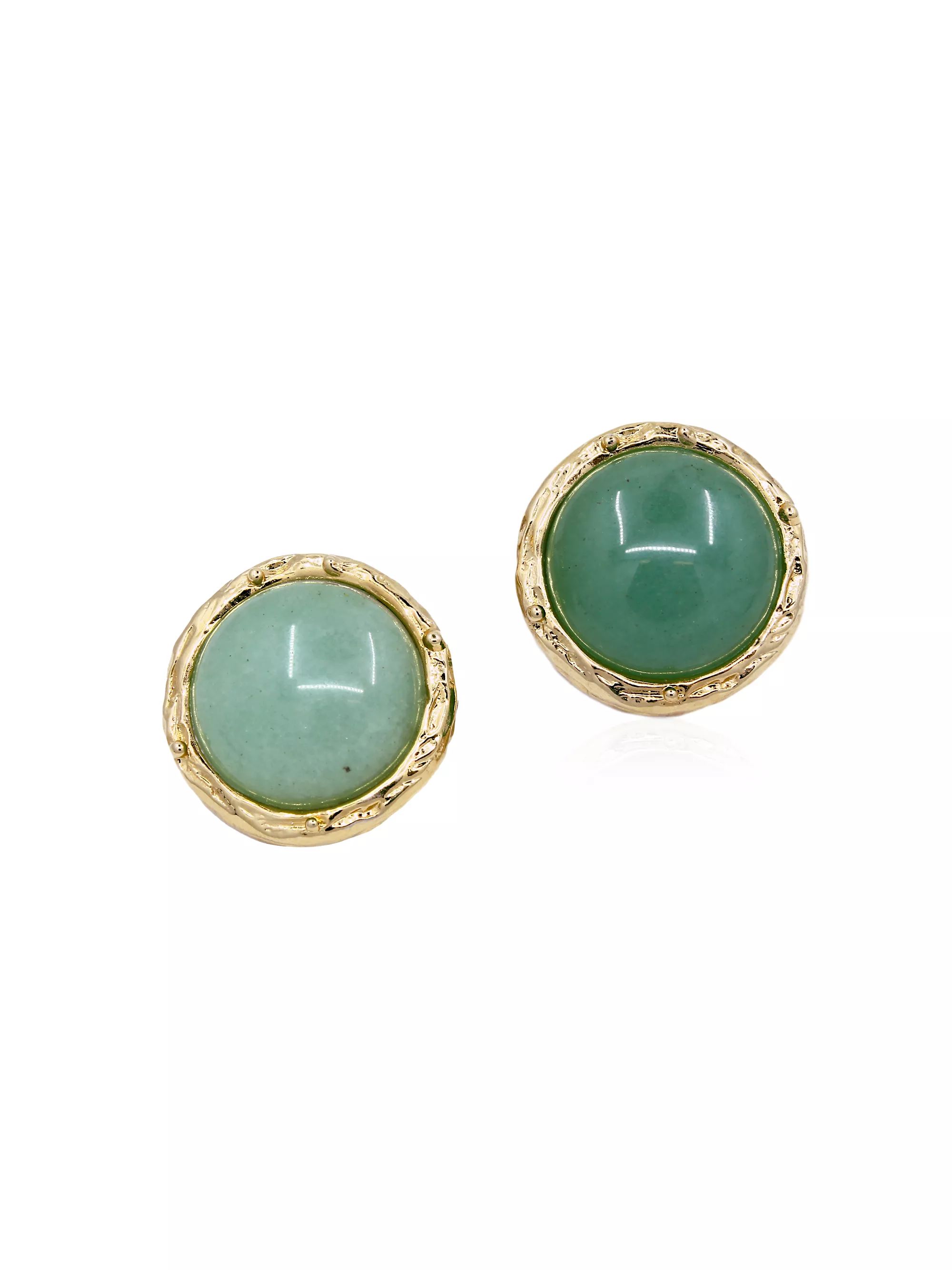 Cindy 18K-Gold-Plated & Green Aventurine Stud Earrings | Saks Fifth Avenue