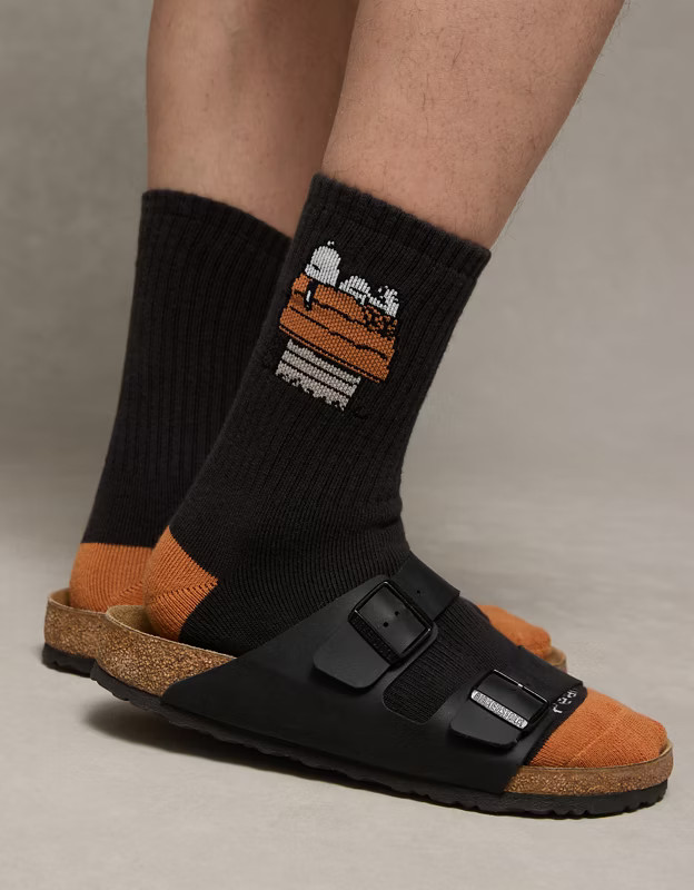 AE Peanuts Halloween Terry Crew Socks 3-Pack | American Eagle Outfitters (US & CA)