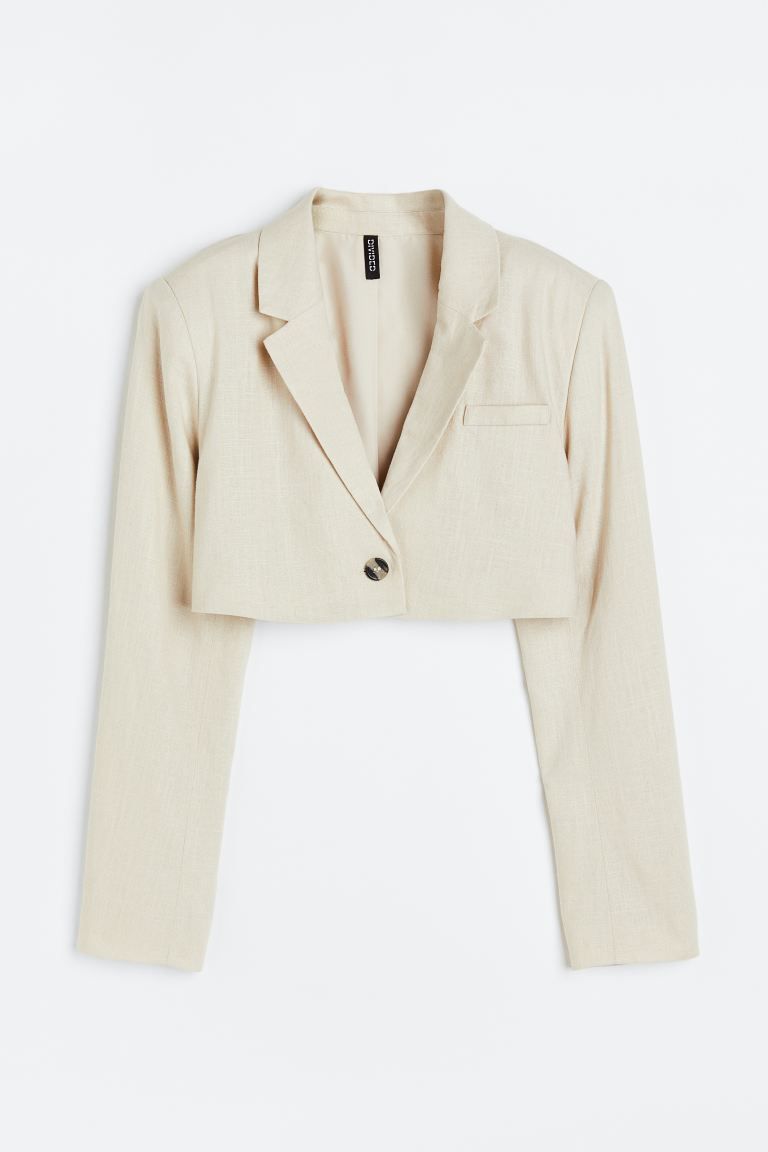 Crop Jacket - Light beige - Ladies | H&M US | H&M (US + CA)