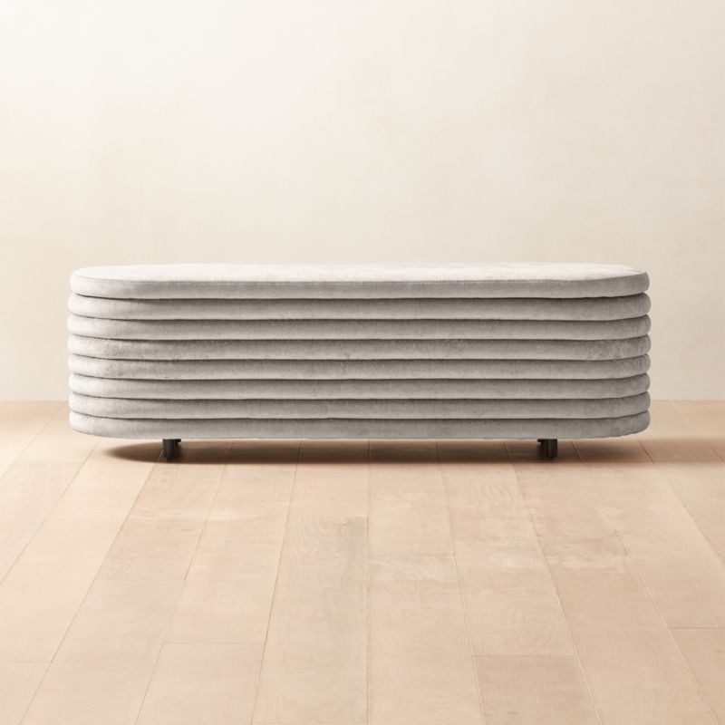 Rialto 60" Warm Grey Storage Bench + Reviews | CB2 | CB2