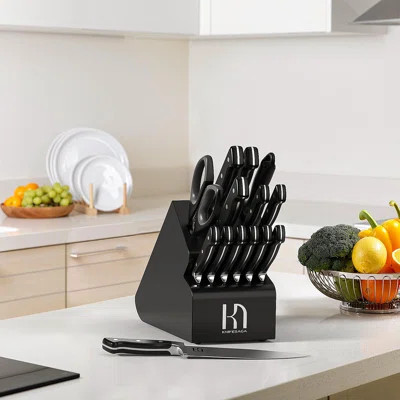 Knife Set, 15 Pcs Kitchen Knife Block Set, Enduring Razor-Sharp Japanese High Carbon Stainless Steel Chef Knife Set with Block and Sharpener, Premium | Wayfair North America