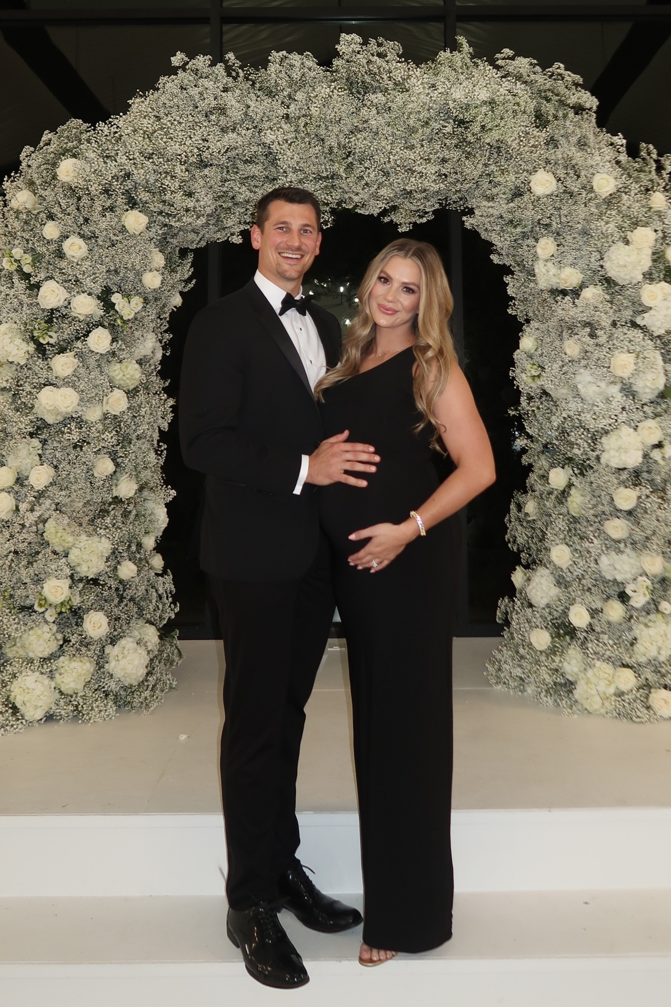 Super stretchy black one shoulder gown from club London was bump friendly for today’s fall wedding. I’m not wearing the maternity dress but they do have a maternity line perfect for the pregnant wedding guest dress with lots of options paired with gold studded jewelry 

#LTKbump #LTKfindsunder100 #LTKwedding