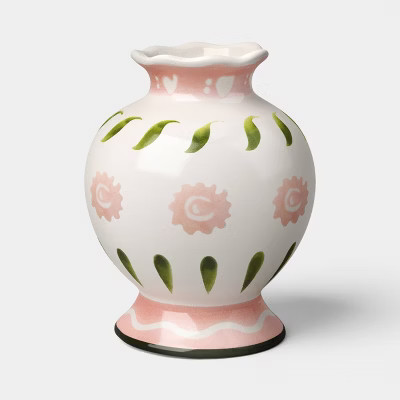 5.43" Painted Ceramic Bud Vase Pink/White - Threshold™ | Target