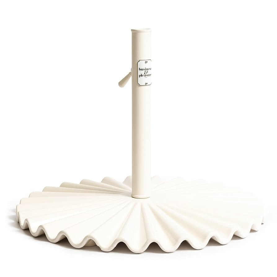 Business & Pleasure Co. The Clamshell Base - Outdoor Patio Umbrella Base - Antique White, 55lbs | Amazon (US)
