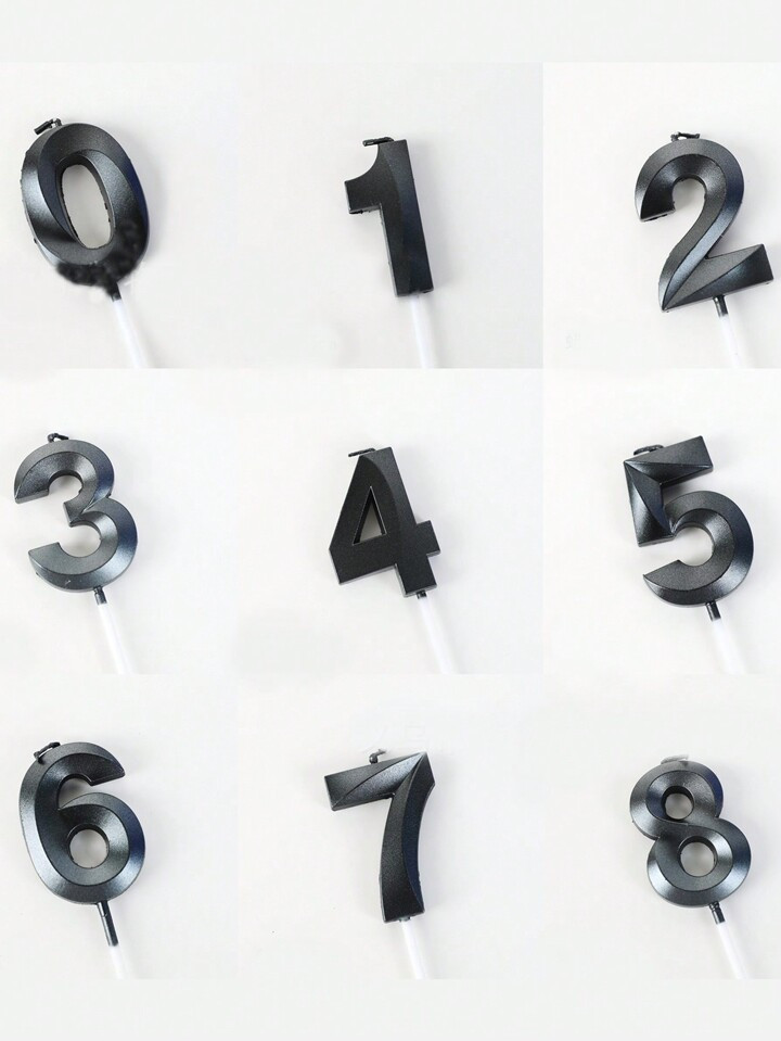 1pc Black Seashell Shaped Numbered 0-9 Birthday Party Cake Candle | SHEIN