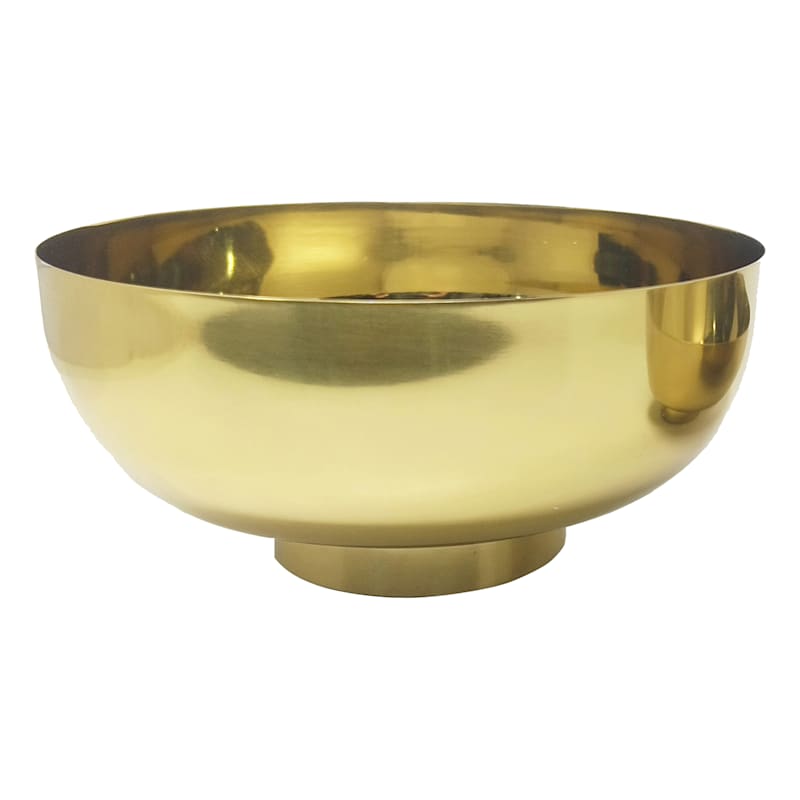 Shiny Gold Bowl with Base, Large | At Home