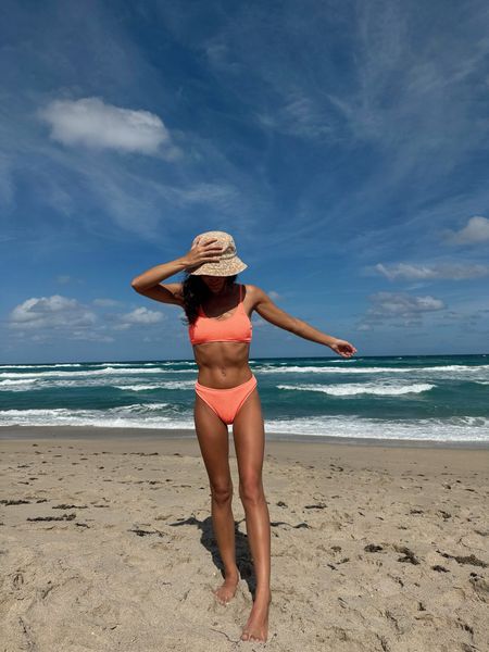 LOVE this coral bikini 😍 It’s so bright! Wearing a size XS. travel outfit, beach outfit, beach vacation, Amazon swim, bikini set

#LTKfindsunder50 #LTKtravel #LTKswim