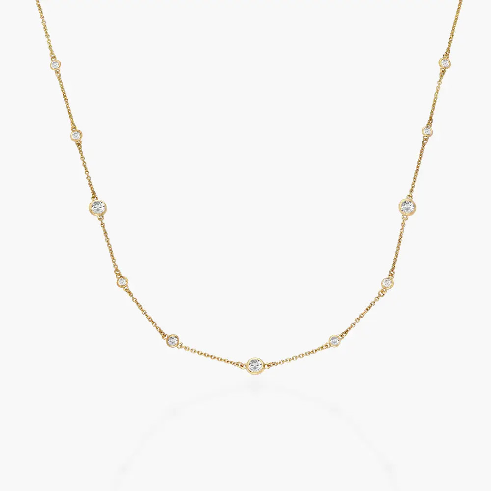 Love Spray Multi Diamond Necklace - 14k Solid Gold | Oak & Luna (US)