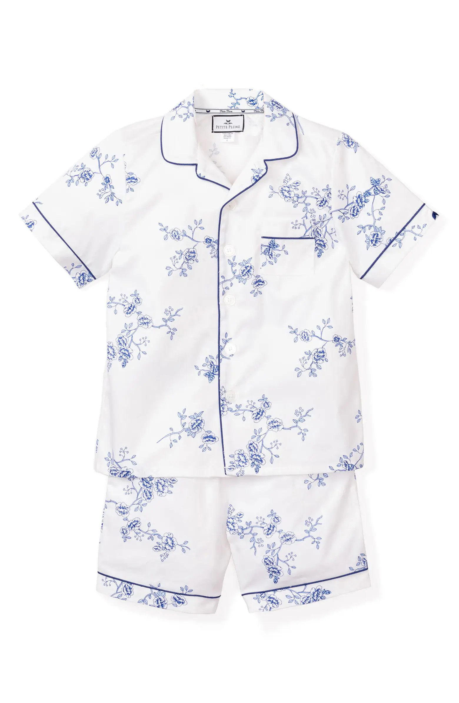 Petite Plume Kids' Floral Two-Piece Short Pajamas | Nordstrom | Nordstrom