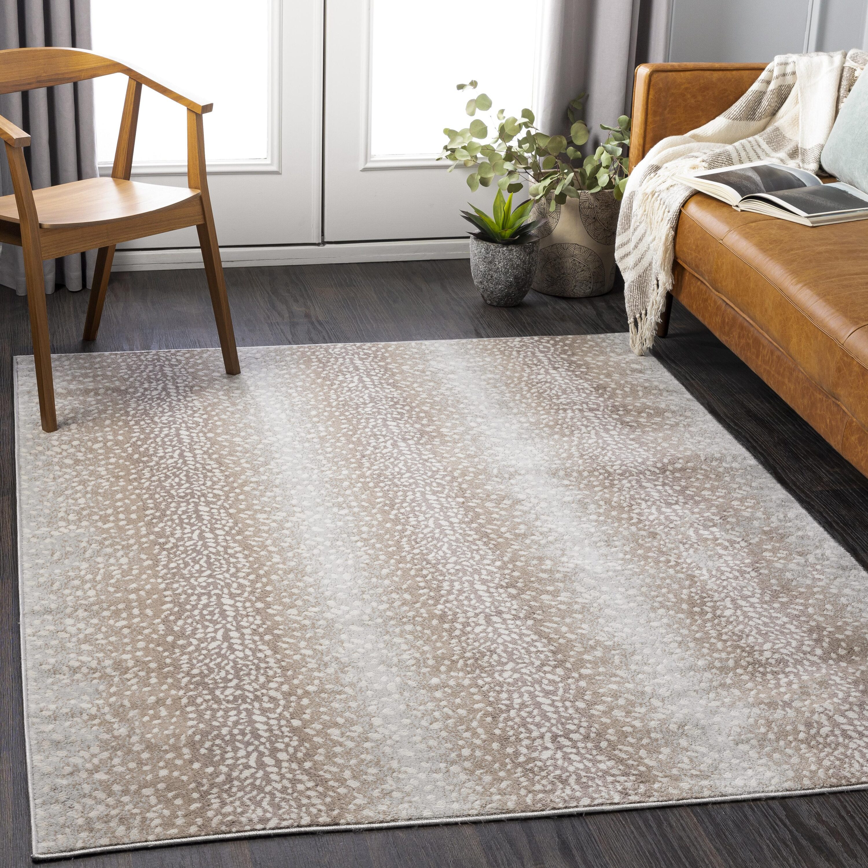 Livabliss Roma 7 x 9 (ft) Flatweave Polypropylene Camel Rectangular Indoor Animal print Mid-Century Modern Spot Clean Only Pet Friendly Area rug | Lowe's