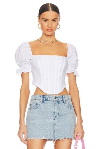 MORE TO COME Loraine Corset Top in White from Revolve.com | Revolve Clothing (Global)