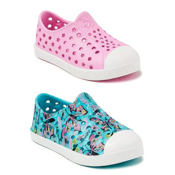 Wonder Nation Toddler Girls Pink & Butterflies EVA Beach Water Sneakers, 2-Pack | Walmart (US)