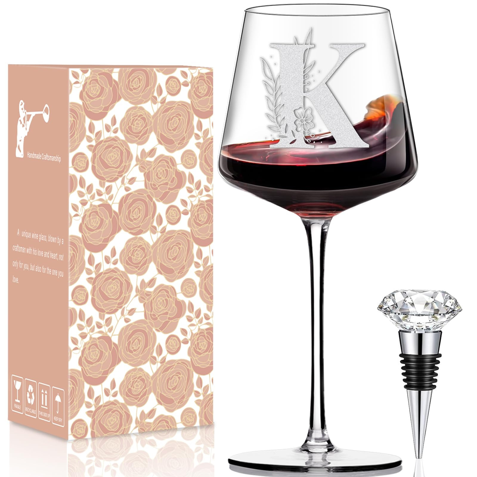 Physkoa Personalized Wine Glass-Wine Glass Gifts for Women(Etched Dishwasher Safe) Customized Win... | Amazon (US)
