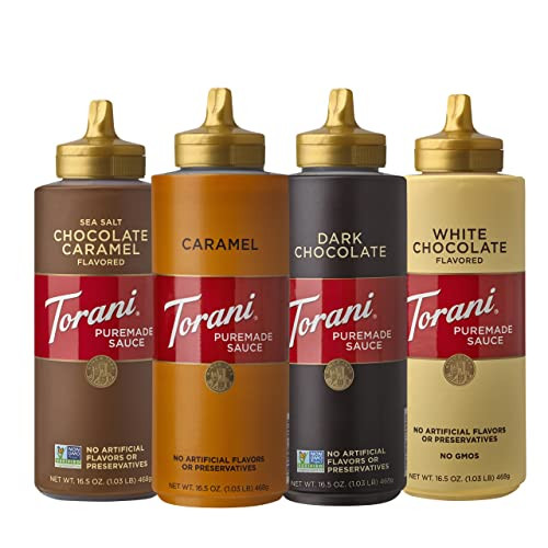 Torani Puremade Sauce Variety Pack, 4 Flavors, 16.5 Ounces Bottle (Set of 4) | Amazon (US)