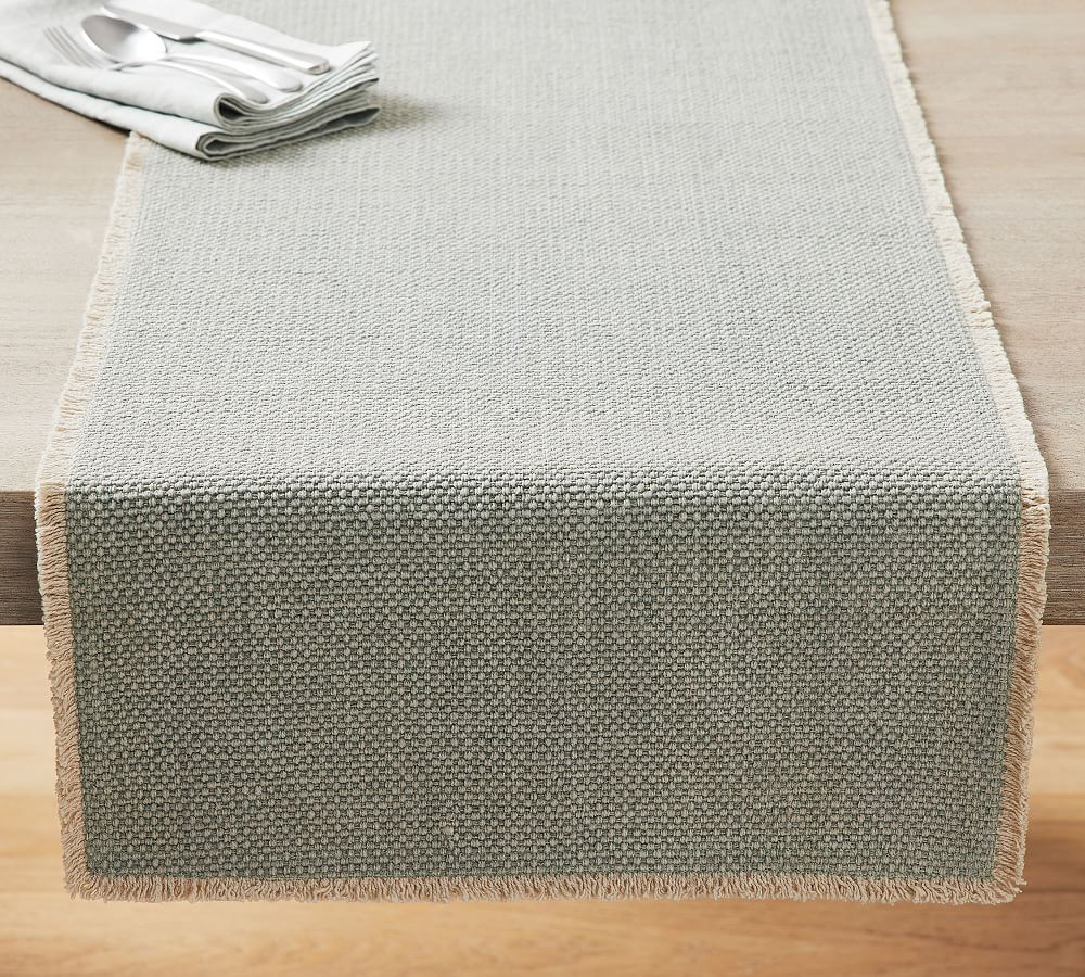 Mason Handwoven Cotton Fringe Table Runner | Pottery Barn (US)