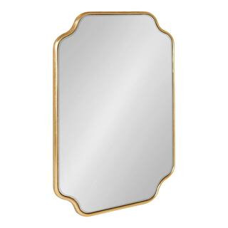 Kate and Laurel Plumley Scalloped 24 in. H x 18 in. W Glam Irregular Framed Gold Wall Mirror 2205... | The Home Depot