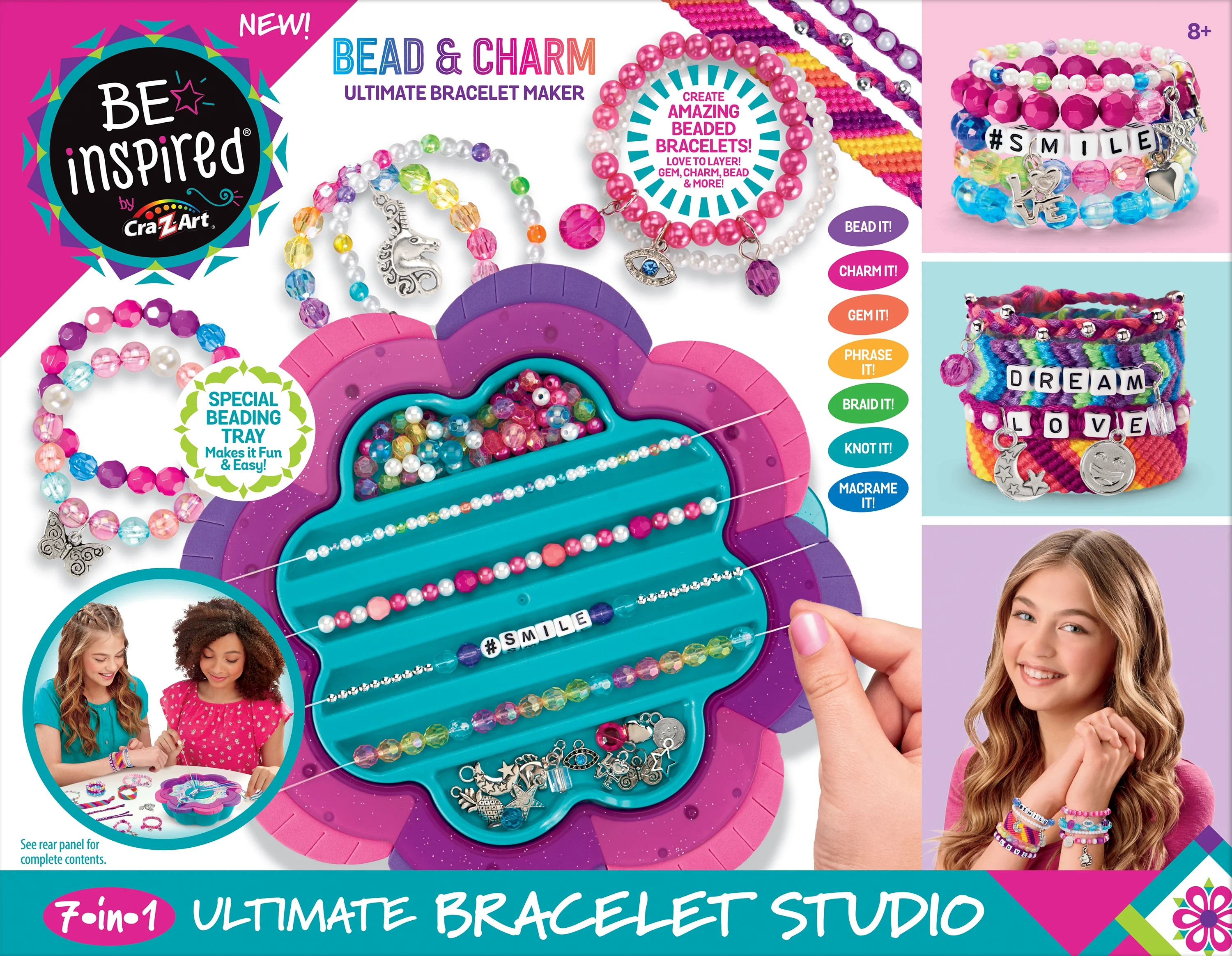 Cra-Z-Art Be Inspired Ultimate Bracelet Studio, 41 Piece Unisex Kit for Ages 8 and up | Walmart (US)