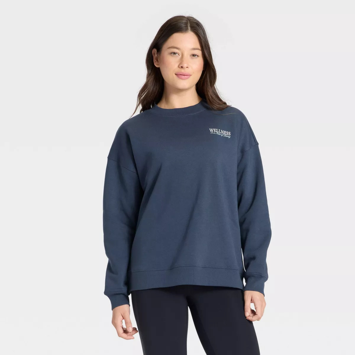 Women's Active Comfort Graphic Oversized Crewneck Sweatshirt - All In Motion™ Charming Blue M | Target