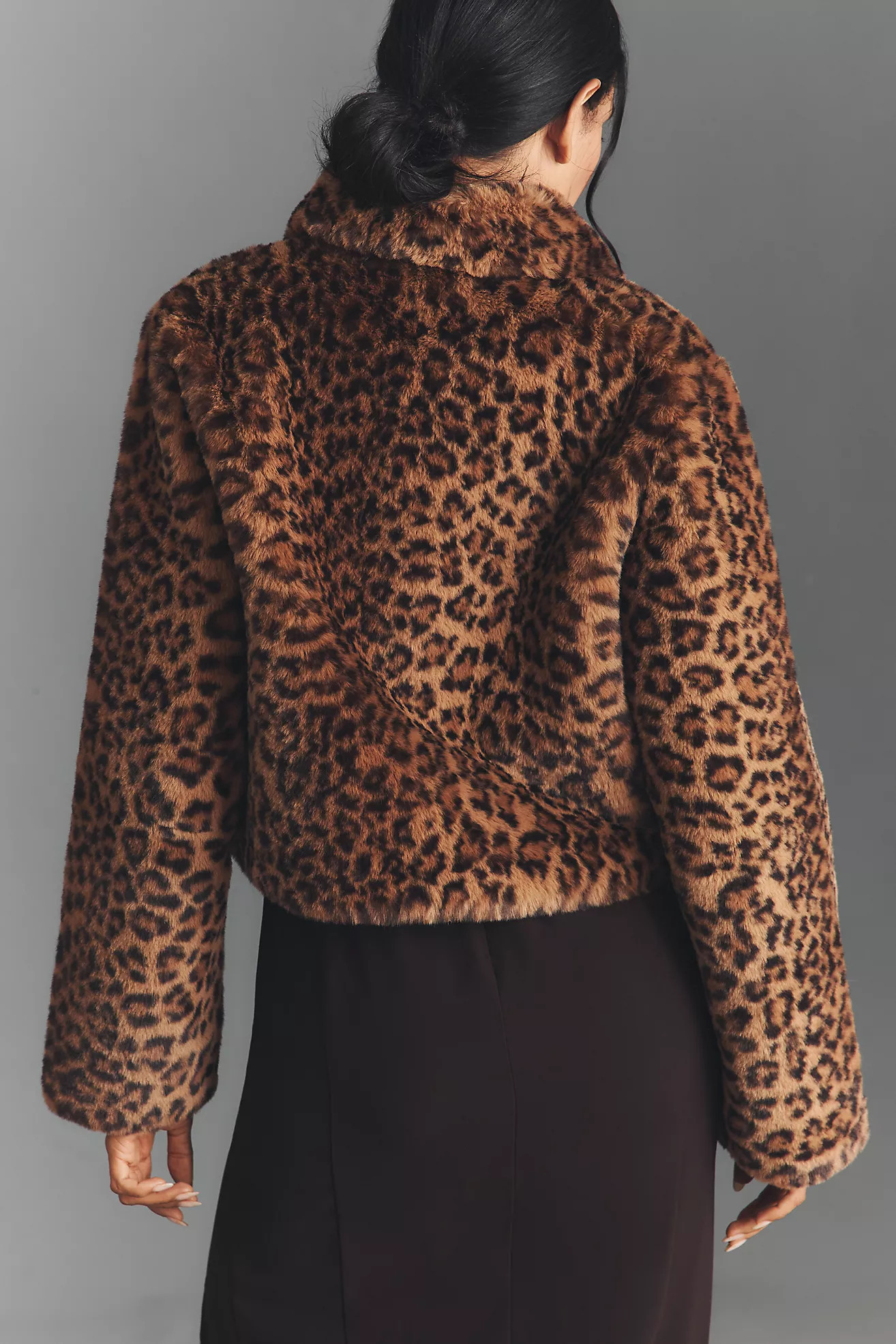Maeve Faux-Fur Leopard Crop Jacket | Anthropologie (US)