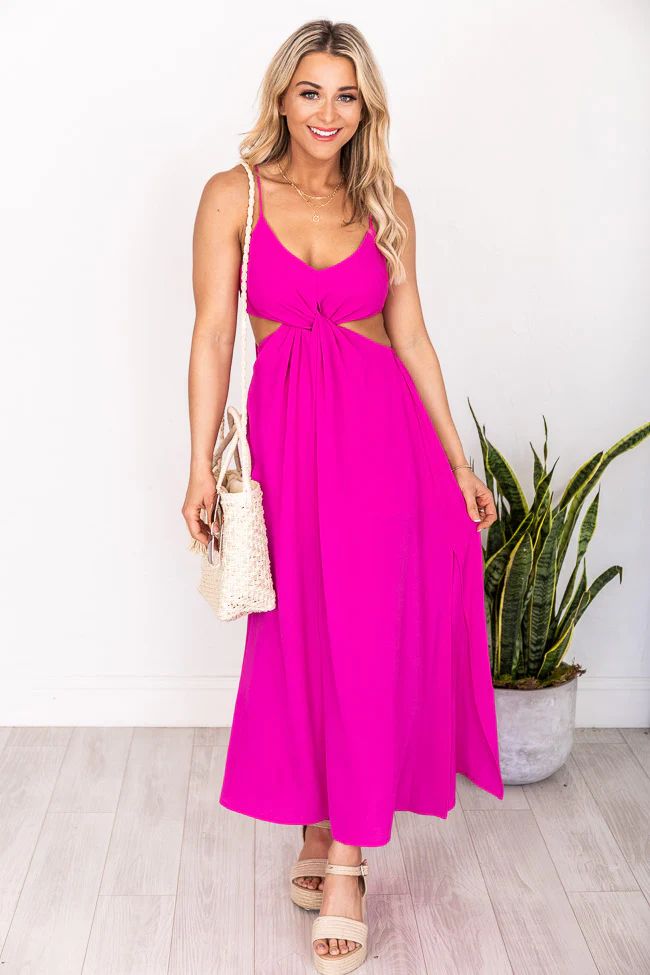 Nobody But Us Magenta Cutout Maxi Dress | The Pink Lily Boutique