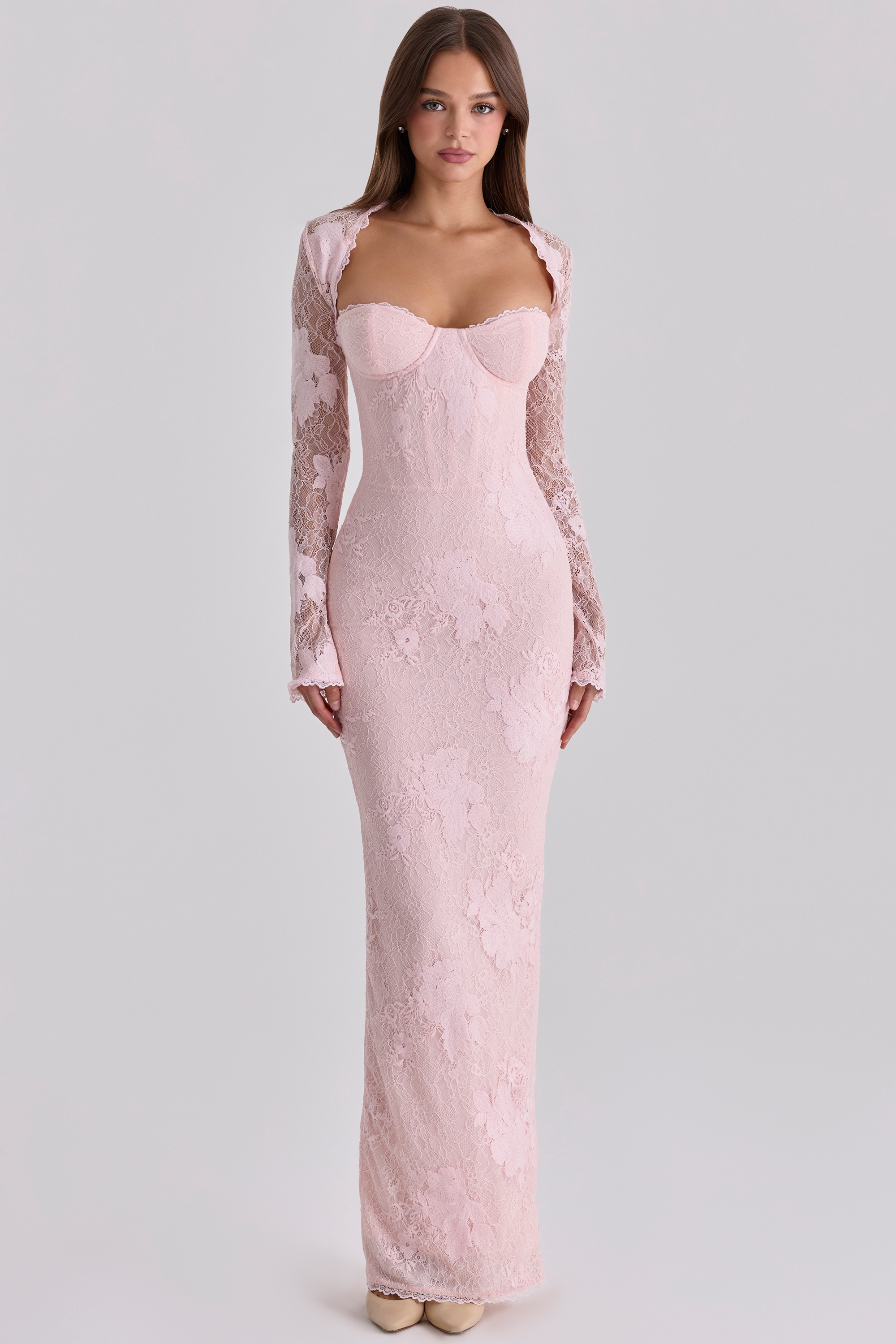 pink lace maxi dress | House of CB