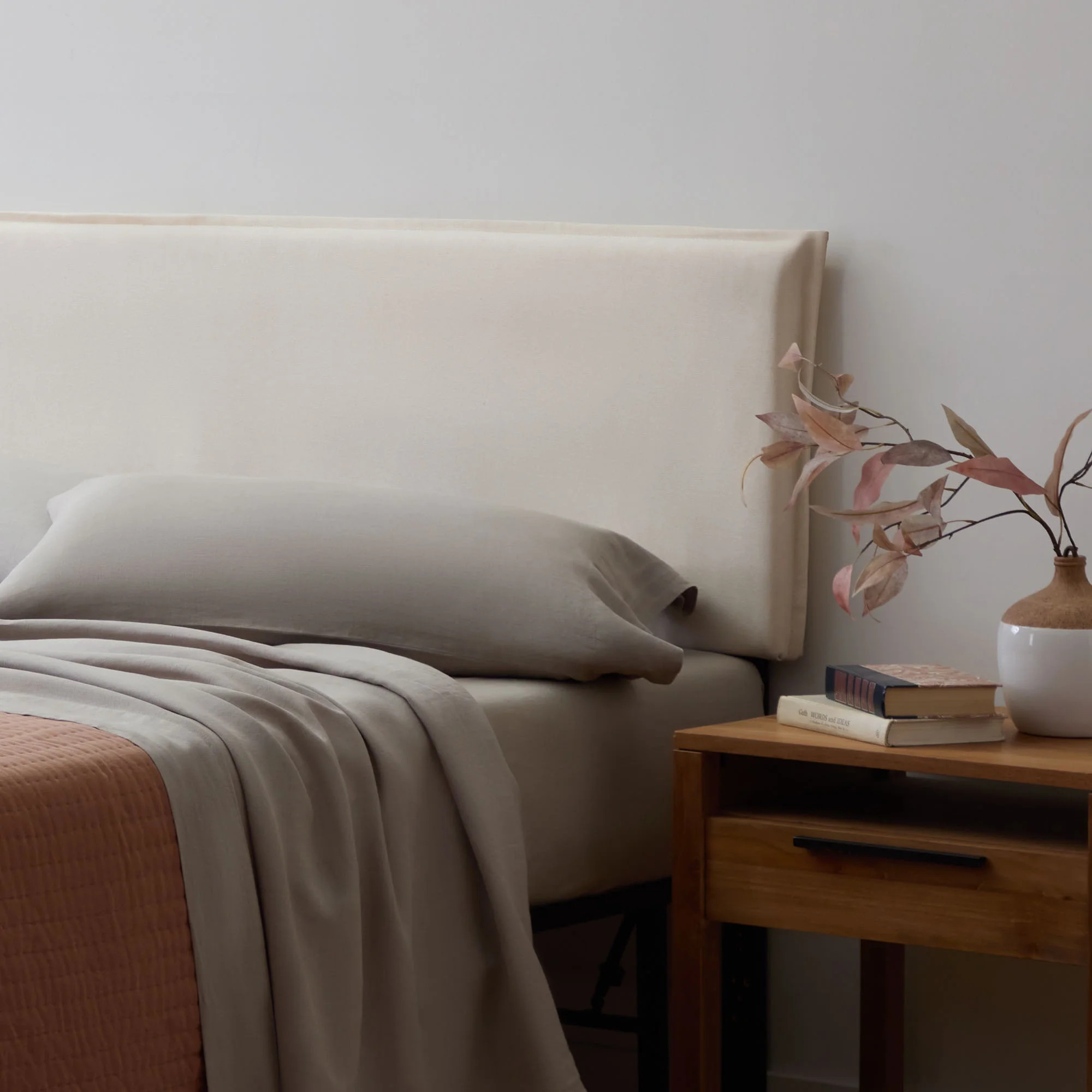 Rest Haven Savannah Pillow Upholstered Headboard, Full, Ivory | Walmart (US)