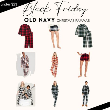 Old Navy matching Christmas pajamas for the family. Great deals and so many colors available. 