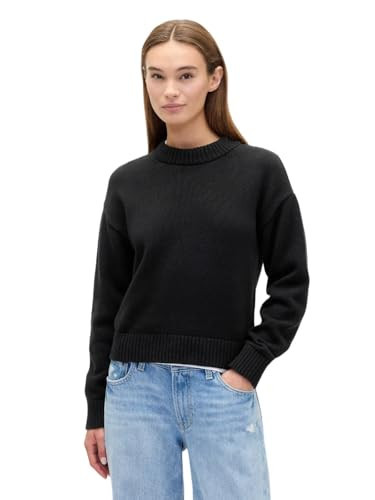 GAP Womens Cotton Crewneck Sweater Black 1 S/P | Amazon (US)