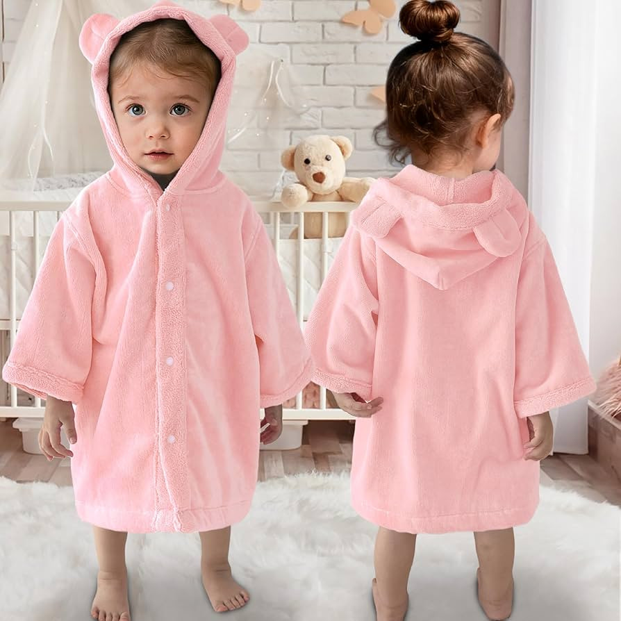 VOOVA & MOVAS Baby Hooded Towel with Bear Ear,0-3Years | 100% Cotton, Ultra-Soft & Absorbent | Ge... | Amazon (US)