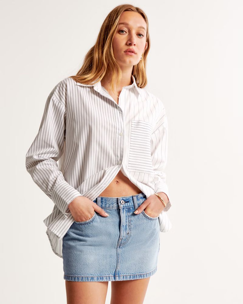 Low Rise Denim Mini Skirt | Abercrombie & Fitch (US)