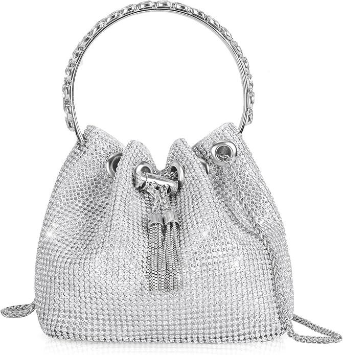 Desy & Feeci Bling Rhinestone Purse for Women, Glitter Clutch Handbag Bucket Evening Bag for Girl... | Amazon (US)
