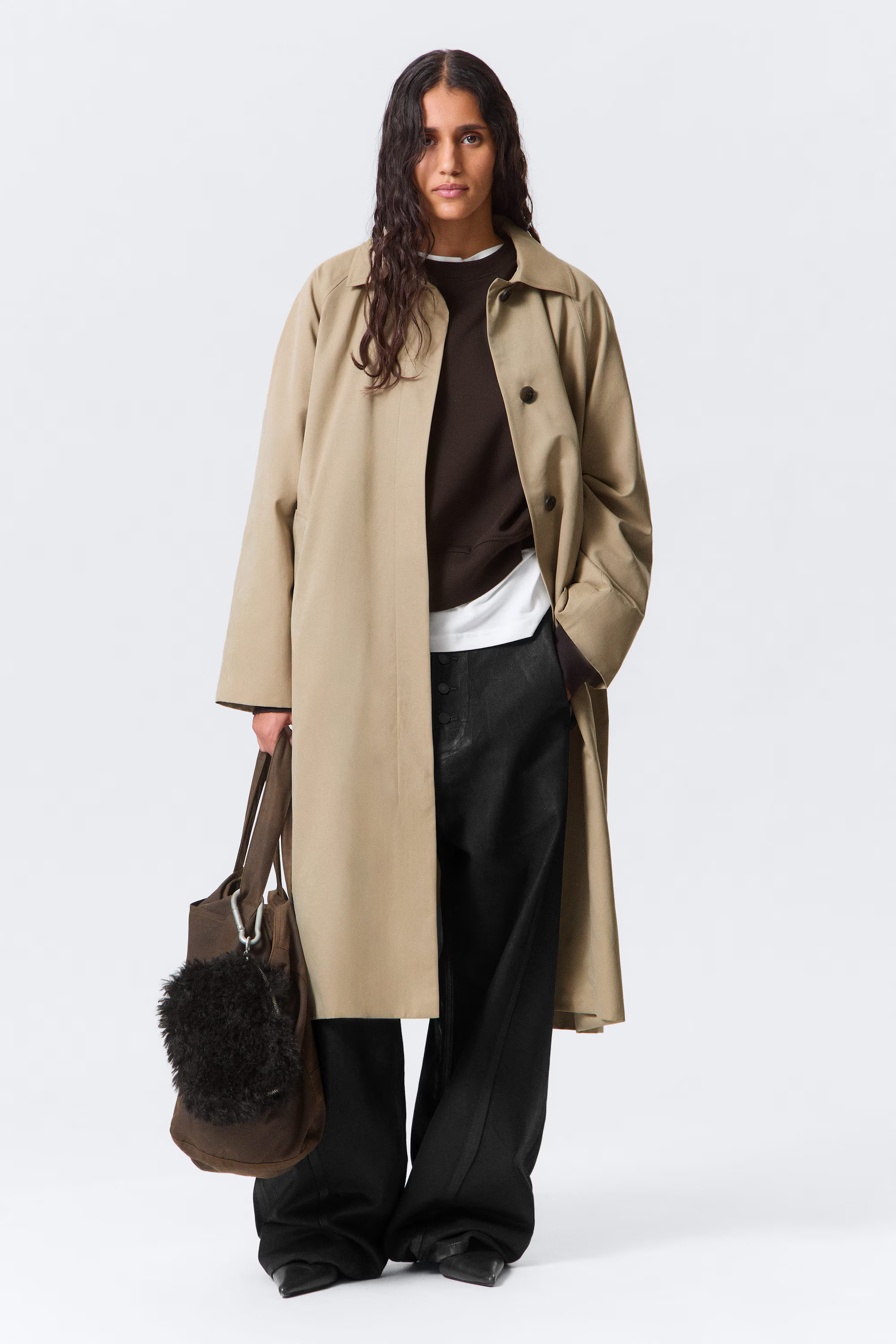 Single-Breasted Oversized Car Coat | Weekday