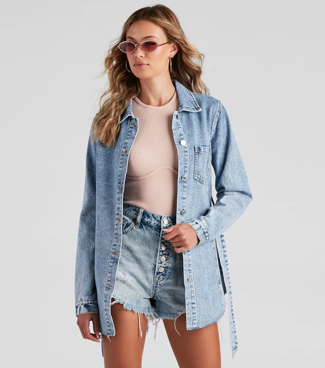 The Classic Acid Wash Denim Shacket | Windsor Stores
