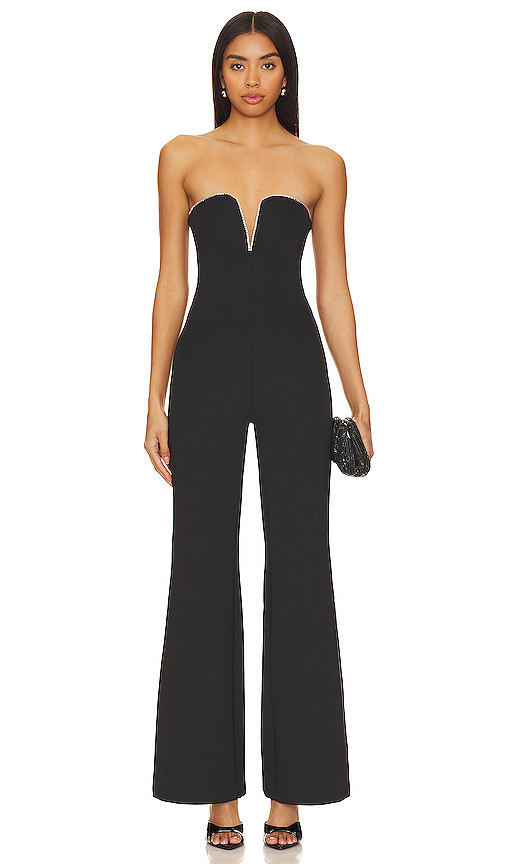 Good American Crystal Scuba Jumpsuit in Black001. Size M | Revolve Clothing (Global)