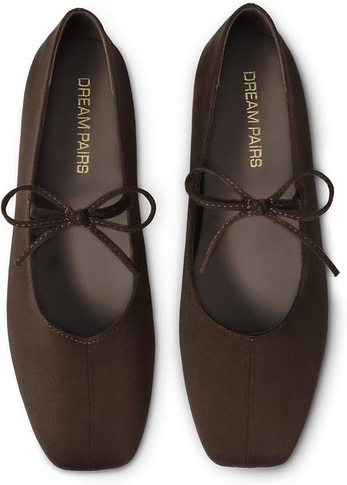 DREAM PAIRS Women's Ballet Mary Jane Flats | Square Toe Slip on Ballet Flats for Women,with Bow D... | Amazon (US)