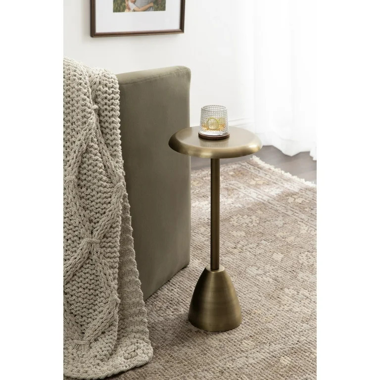Kate and Laurel Morizet Modern Round Drink Table, 10 x 10 x 22, Antique Brass, Transitional Metal... | Walmart (US)