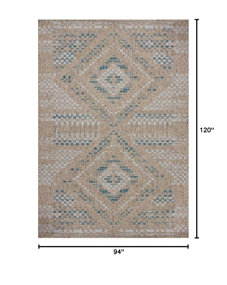 Loloi Amber Lewis Topanga Collection TOP-04 Natural/Aqua 7'-10" x 10' Indoor/Outdoor Area Rug | Amazon (US)