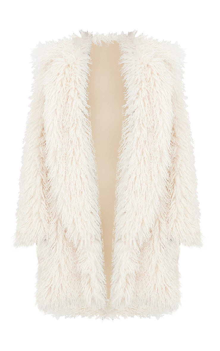 White Faux Fur Oversized Coat | PrettyLittleThing UK