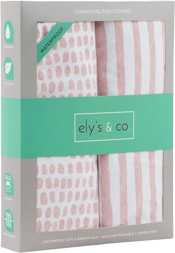Ely's & Co. Patent Pending Waterproof Changing Pad Cover Set | Cradle Sheet Set by Ely's & Co no ... | Amazon (US)