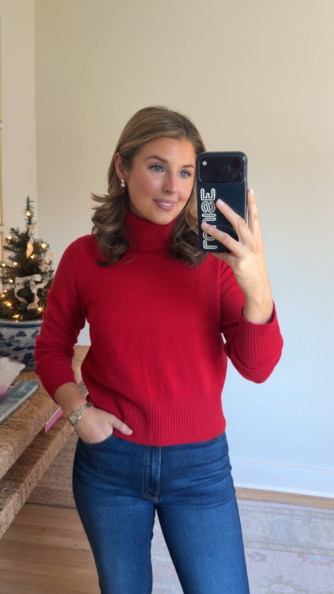 OOTD! Wearing a S in sweater and 26 in jeans 