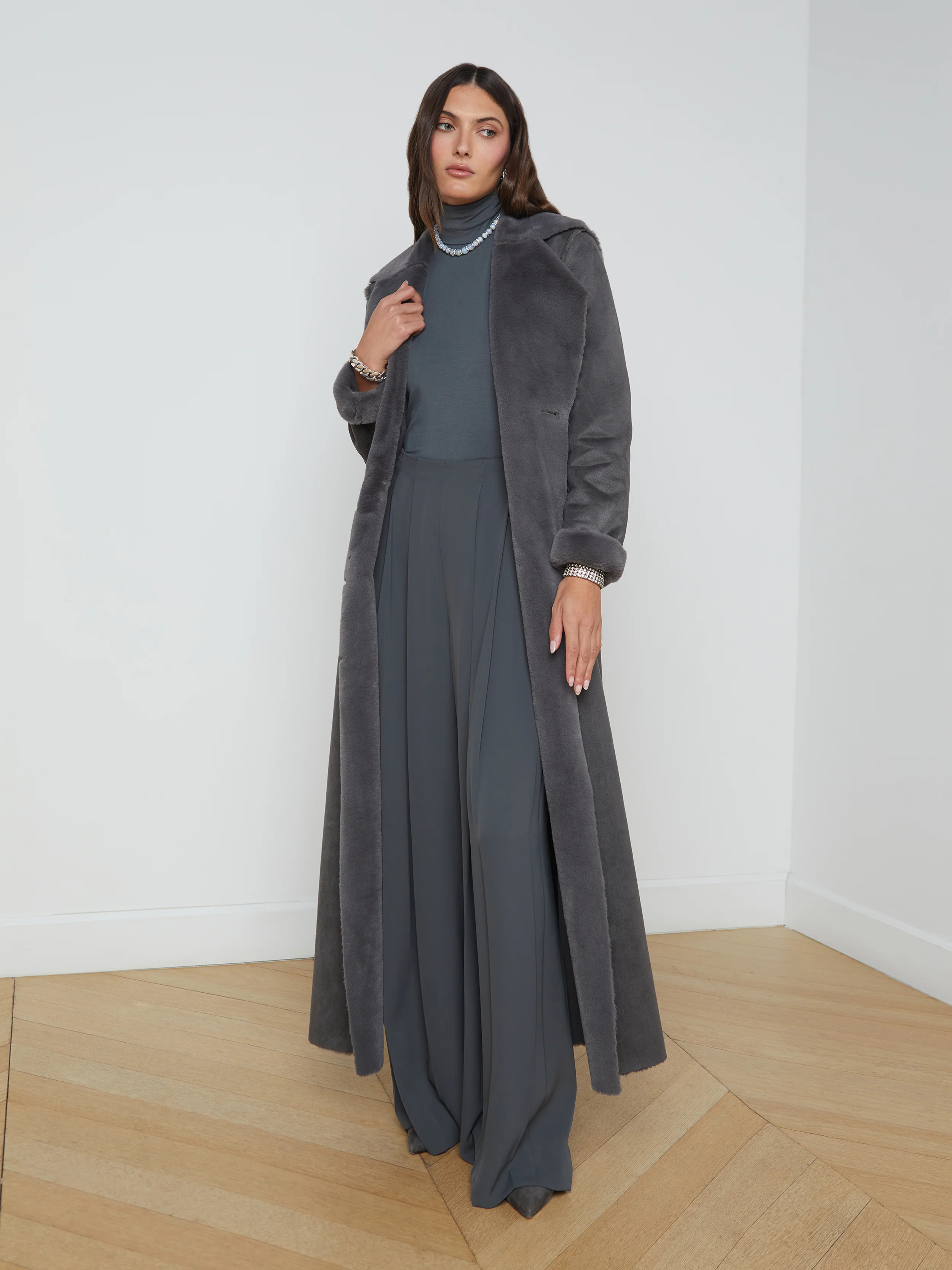 L'AGENCE - Citron Maxi Coat in Dark Grey | L'Agence