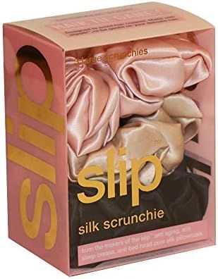 Slip Silk Classic Large Scrunchies - Black, Pink, Caramel - Slipsilk Pure Mulberry 22 Momme Silk ... | Amazon (US)