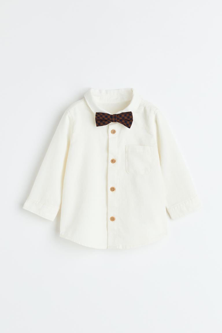 Shirt and Bow Tie - Natural white/plaid - Kids | H&M US | H&M (US + CA)