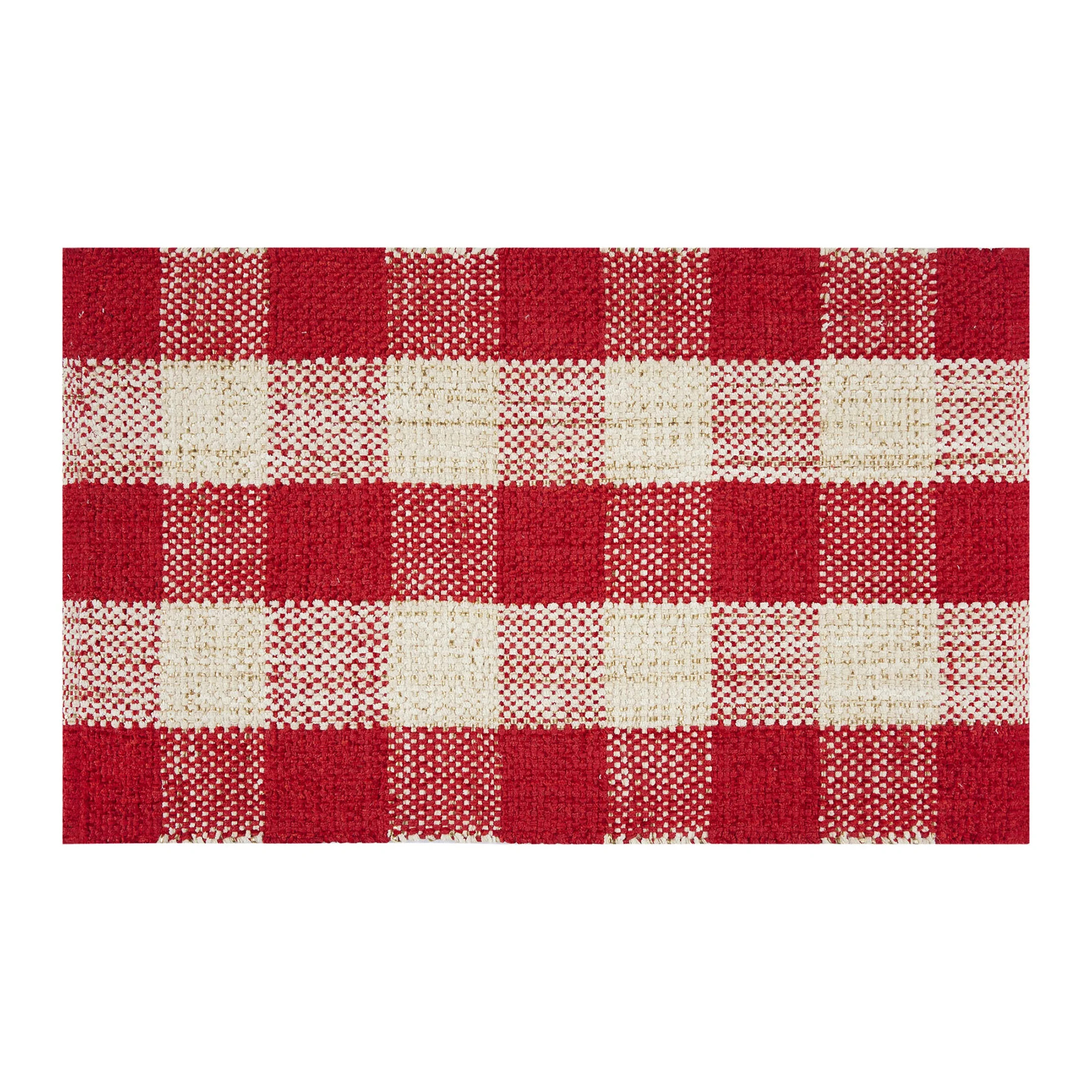 Holiday Time Red Plaid 20" x 34" Accent Rug | Walmart (US)