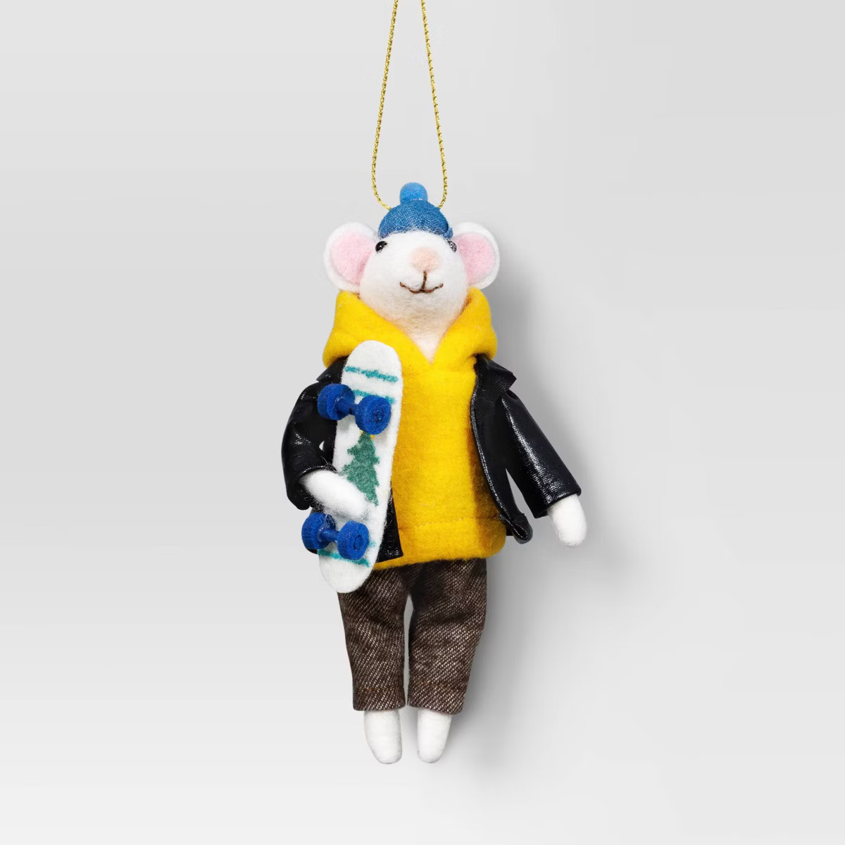 Christmas Felted Wool Skateboarder Mouse Ornament - Wondershop™ | Target