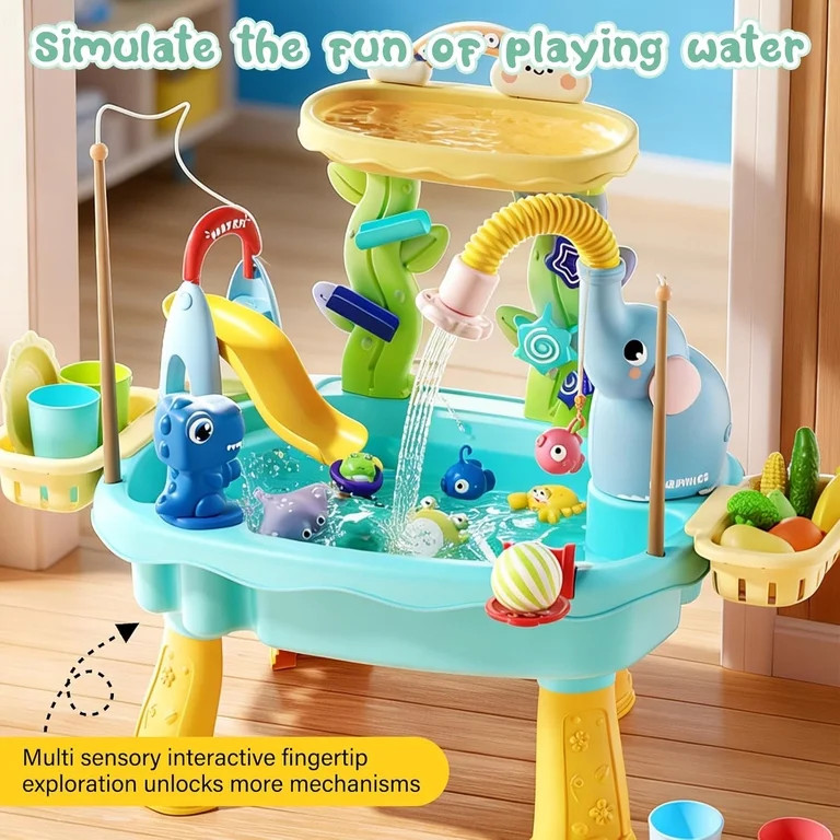 Artmeer Toddler Sand and Water Tables with Electric Pump Faucet, Play Sink with Running Water, Ki... | Walmart (US)