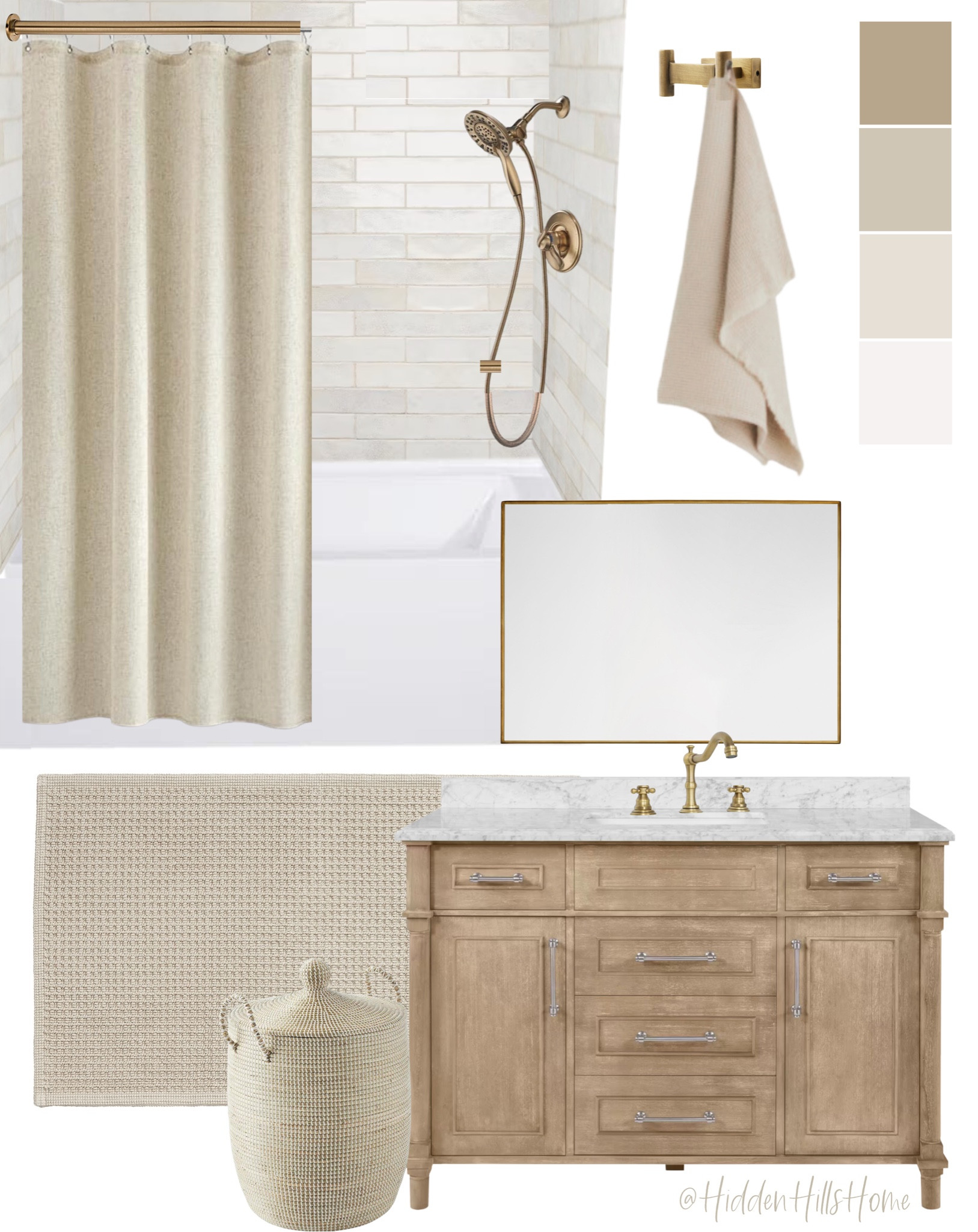Bathroom decor, bathroom vanity, bathroom mood board, bathroom mirror, bathroom curtain #bathroom 

#LTKsalealert #LTKhome #LTKstyletip