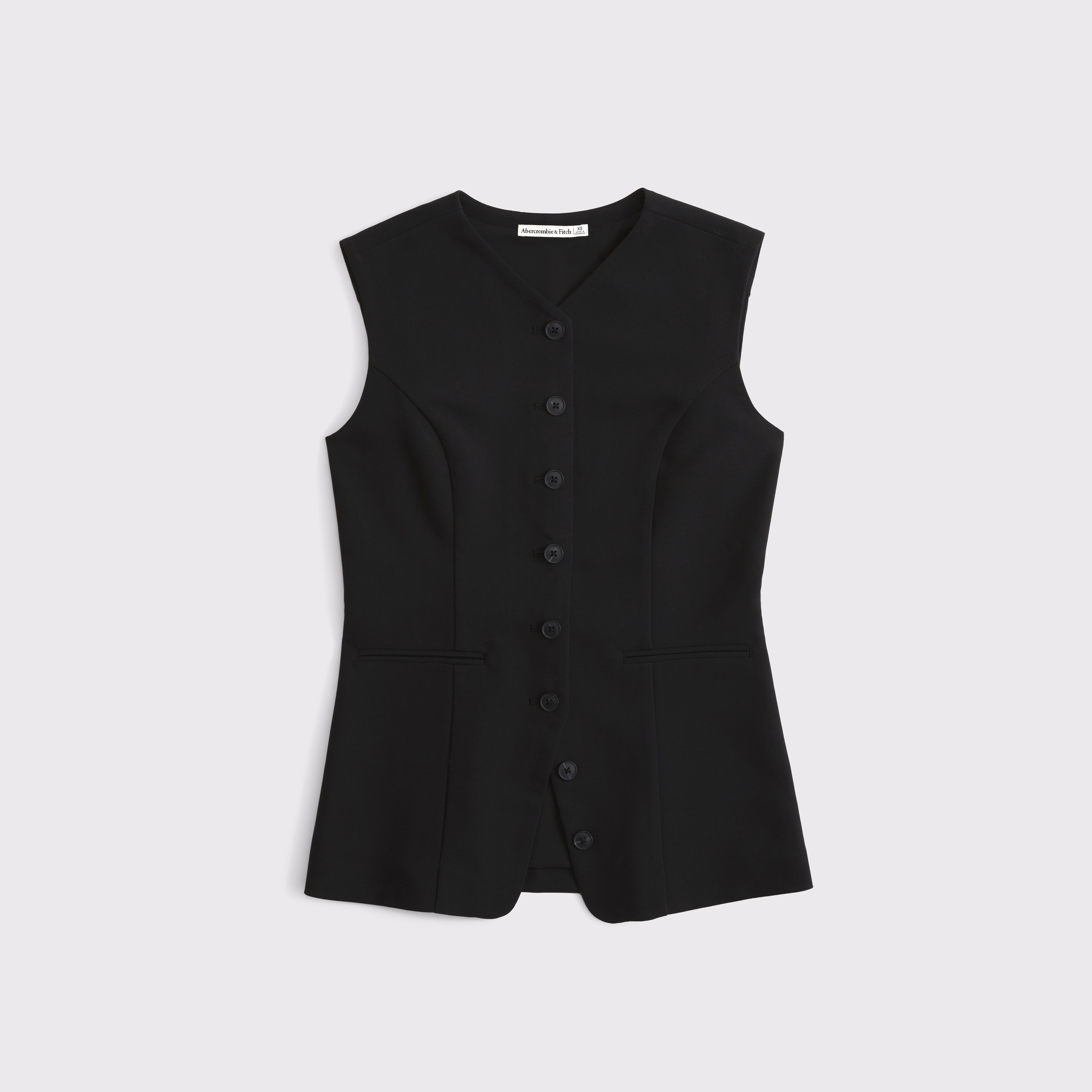 Bra-Free Tailored Button-Up Vest | Abercrombie & Fitch (US)
