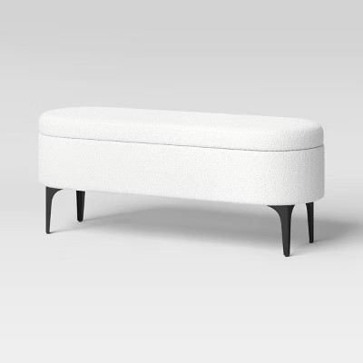 Storage Bench with Metal Legs Cream Boucle (KD) - Threshold™ | Target